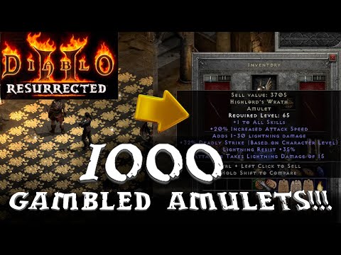 Diablo 2 Resurrected Ladder (Season 1): Results from 1,000 Gambled Amulets!!!