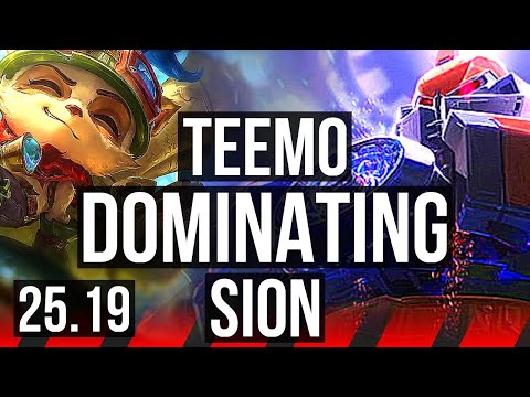 TEEMO vs SION (TOP) | Dominating | KR Master | 25.19