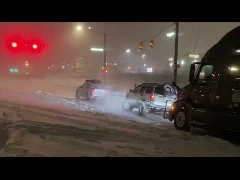 Subaru and Jeep Pull Semi In Colorado Blizzard March 14th, 2021
