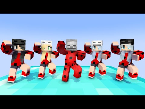 MONSTER SCHOOL : GANGNAM STYLE LADYBUG SKELETON FAMILY - MINECRAFT ANIMATION