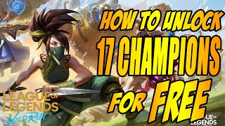 LOL MOBILE UNLOCK CHAMPIONS FOR FREE | LOL WILD RIFT FREE CHAMPION | HOW TO UNLOCK FREE CHAMPIONS