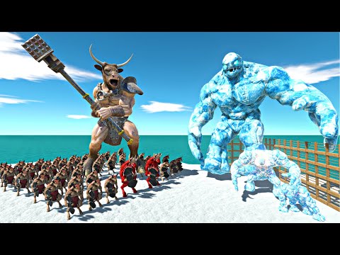Ice Mutant Golem Evolution Cage Challenge | Mutant Minotaur Team vs Ice Mutant Golem Team - ARBS