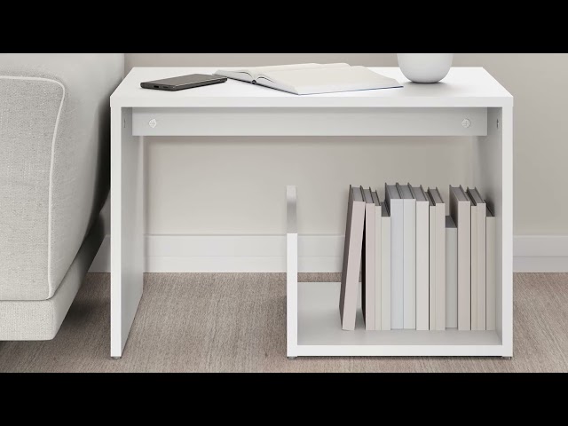 Vidéo teaser pour 806696 vidaXL Side Table White 59x36x38 cm Engineered Wood
