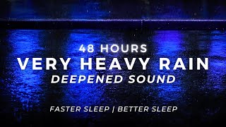 Very Heavy Rain - DEEP Sleep Fast - Insomnia Ends Tonight | 48 Hours