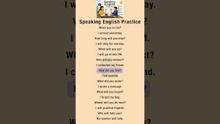 Speaking English Practice || #speakenglish #learnenglish #englishpractice #spokenenglish