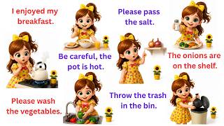 100 Daily Breakfast & Kitchen English Sentences | Speak English at Home Fluently | English Practice