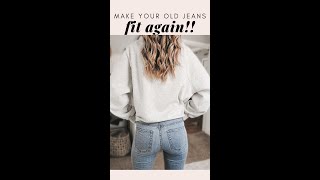I made my old jeans FIT AGAIN! 😱🤯 #youtubeshorts #shorts #style