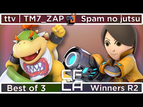 spam no jutsu (mii gunner) vs tm7 zapp (bowser jr) - CFL Arcadian - Winners Round 2