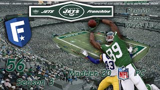 Darnold in Trouble! Madden 20 PC Modded-Jets Rebuild - S3/2020 Week 13 vs Rams - Ep. 56