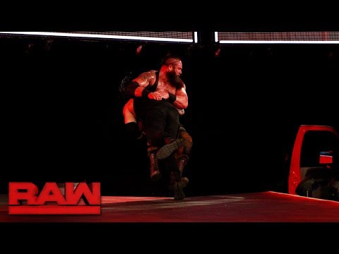 Roman Reigns Spears Braun Strowman off the stage: Raw, July 3, 2017