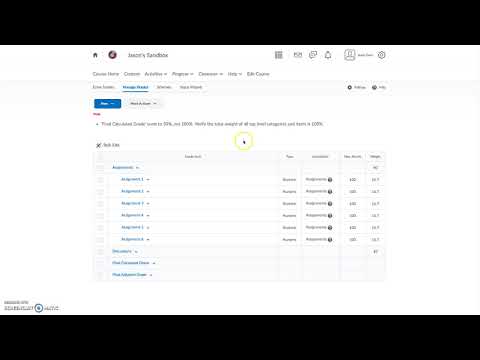 Brightspace Adding Grade Category To Gradebook