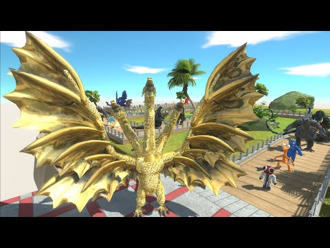 GHIDORAH DESERT ISLAND DEATH RUN - Animal Revolt Battle Simulator