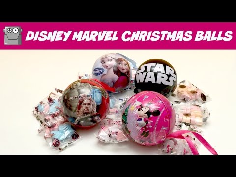 DISNEY MARVEL CHRISTMAS BALLS with Candy Frozen Star Wars The Avengers Video