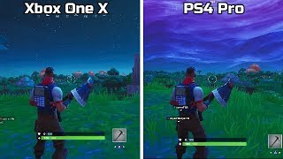 fortnite battle royale xbox one x vs ps4 pro 4k graphics comparison season - fortnite ps4 vs ps4 pro graphics