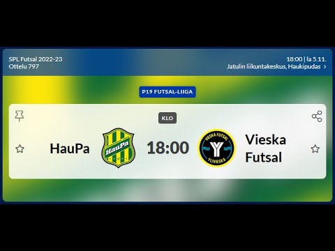 P19 Futsal-Liiga HauPa - Vieska Futsal klo 18:00