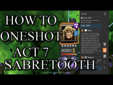 HOW TO ONE SHOT ACT 7 MERCY SABRETOOTH! (Marvel Contest of Champions)