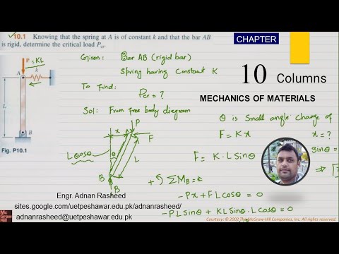 Problem 10.1| Chap 10 | Columns | Mechanics of Materials 7 Edition | Beer, Johnston, DeWolf, Mazurek