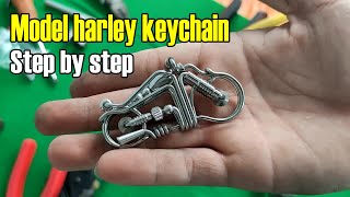 How to make a harley car keychain | Craft from stainless steel thread 