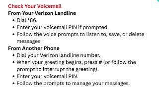 How to Set Up Voicemail on Verizon Landline - Access, PIN Reset & Check Messages