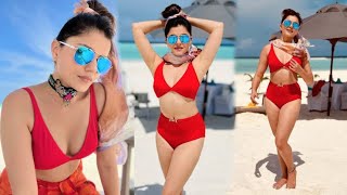 Bigg Boss Actress Rubina Dilaik Beach Masti In Bik