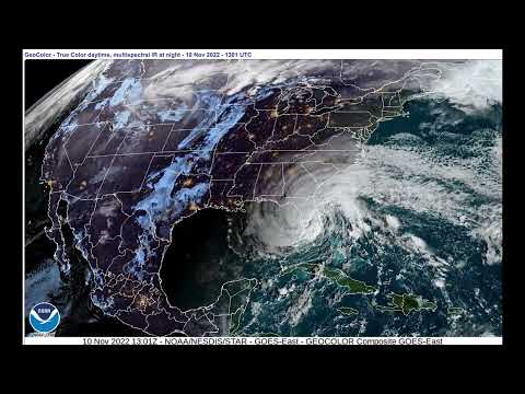 Hurricane Nicole makes landfall in Florida in time-lapse from space