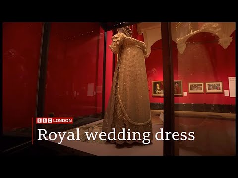Wedding dress of George IV's heir Princess Charlotte of Wales is on show at Buckingham Palace (UK)