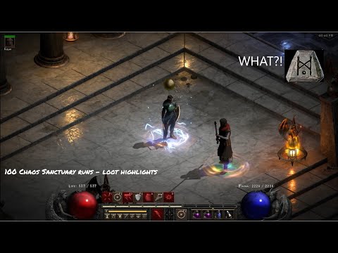 100 Chaos Sanctuary runs Sorc D2R Ladder 200fcr HIGH RUNE FOUND!! finally..