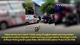 Pengguna Jalan di Pasar Pahing Kediri Tersengat Listrik