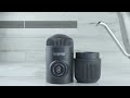 Rankinis maltos kavos aparatas su dėklu ir adapteriu Wacaco Nanopresso, Pilkas