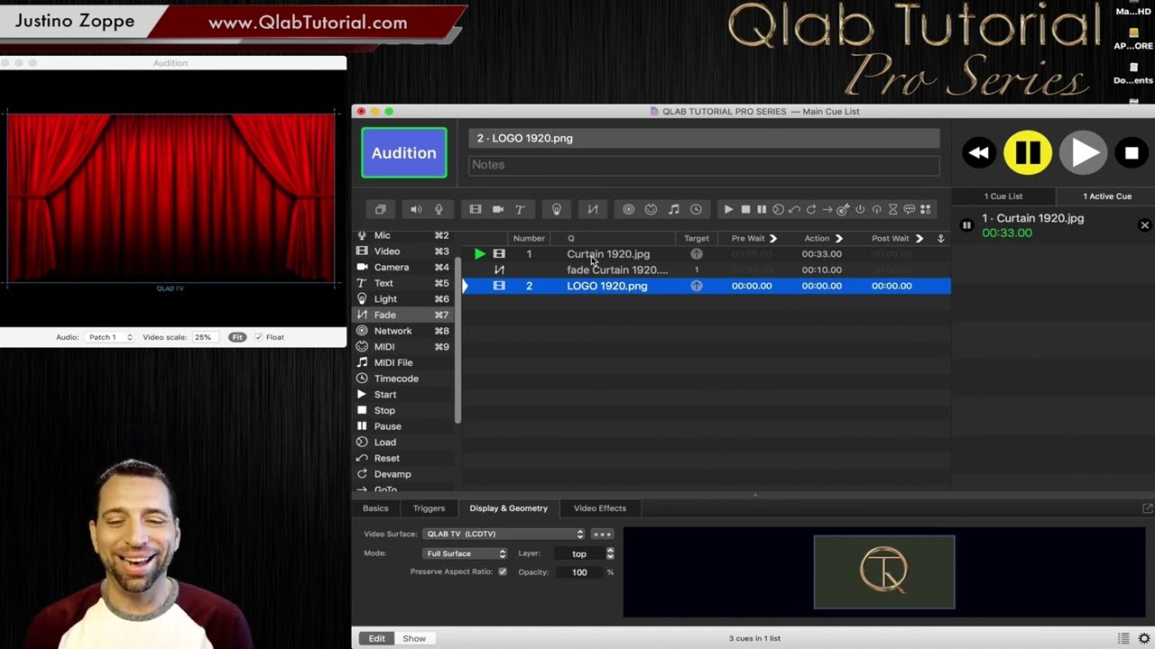 5 Video Fade Cues  Qlab Tutorial (Pro Series)