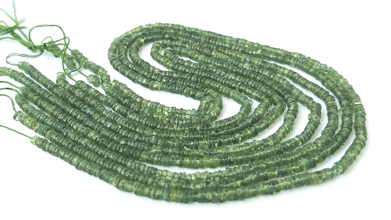Green Apatite | Smooth Wheel | 4mm Bead Size | 41cm Strand Length video
