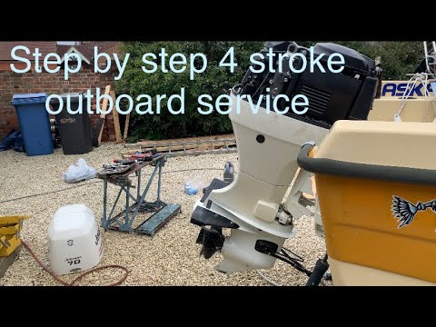4 stroke outboard engine service step by step | impeller and water pump kit, gearbox and engine oil