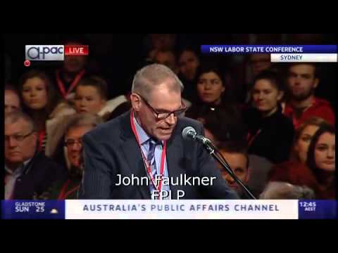John Faulkner on party reform @ NSW ALP conference