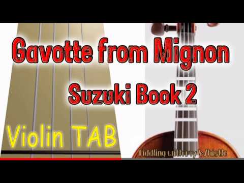 Gavotte from Mignon - A Thomas - Suzuki Book 2 - Violin - Play Along Tab Tutorial