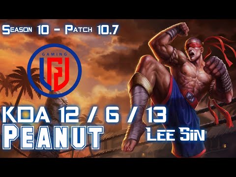 LGD Peanut LEE SIN vs ZAC Jungle - Patch 10.7 KR Ranked