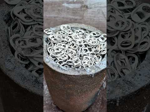 Melting 1000 Pop Tabs #heinrichsmade #melting #metal #aluminumrecycling #viral