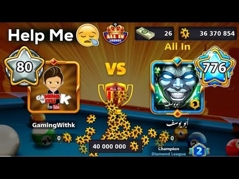 Level 80 Vs Level 776 😭 Table All in 8 ball pool + Berlin indirect Denial - GamingWithK