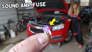 CHEVROLET CRUZE SOUND AMP FUSE LOCATION REPLACEMENT.  RADIO AMPLIFIER NO SOUND