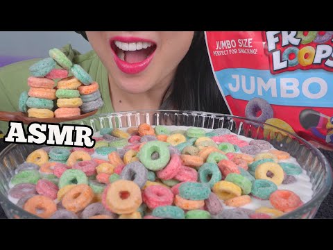 ASMR EXTREME CRUNCHY EATING SOUNDS (GIANT FRUIT LOOPS) NO TALKING | SAS-ASMR