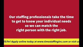 Top Pay | Time Staffing Inc - Findlay, Ohio
