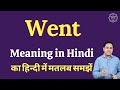 Went meaning in Hindi | Went ka matlab kya hota hai