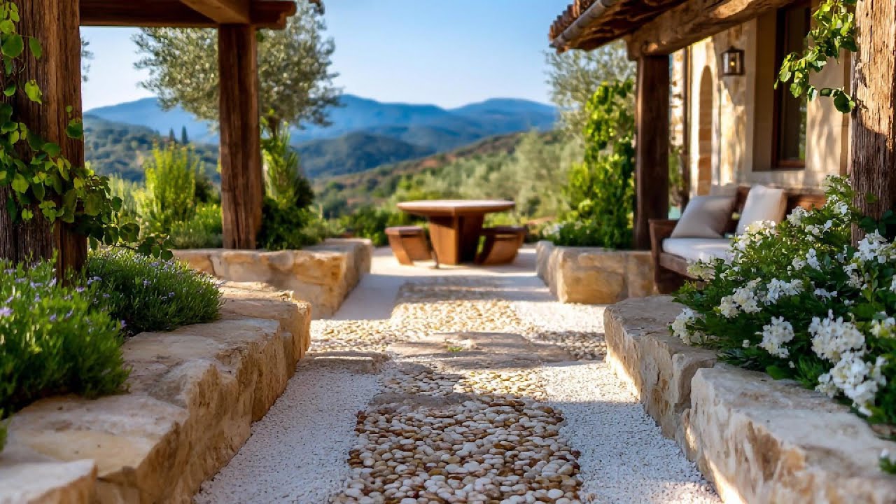 Rustic Elegance Tuscan garden design masterclass: Mediterranean Pergola, Terracotta & Stone Magic
