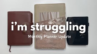 I'm struggling // Honest Monthly Planner Update #plannerlineup