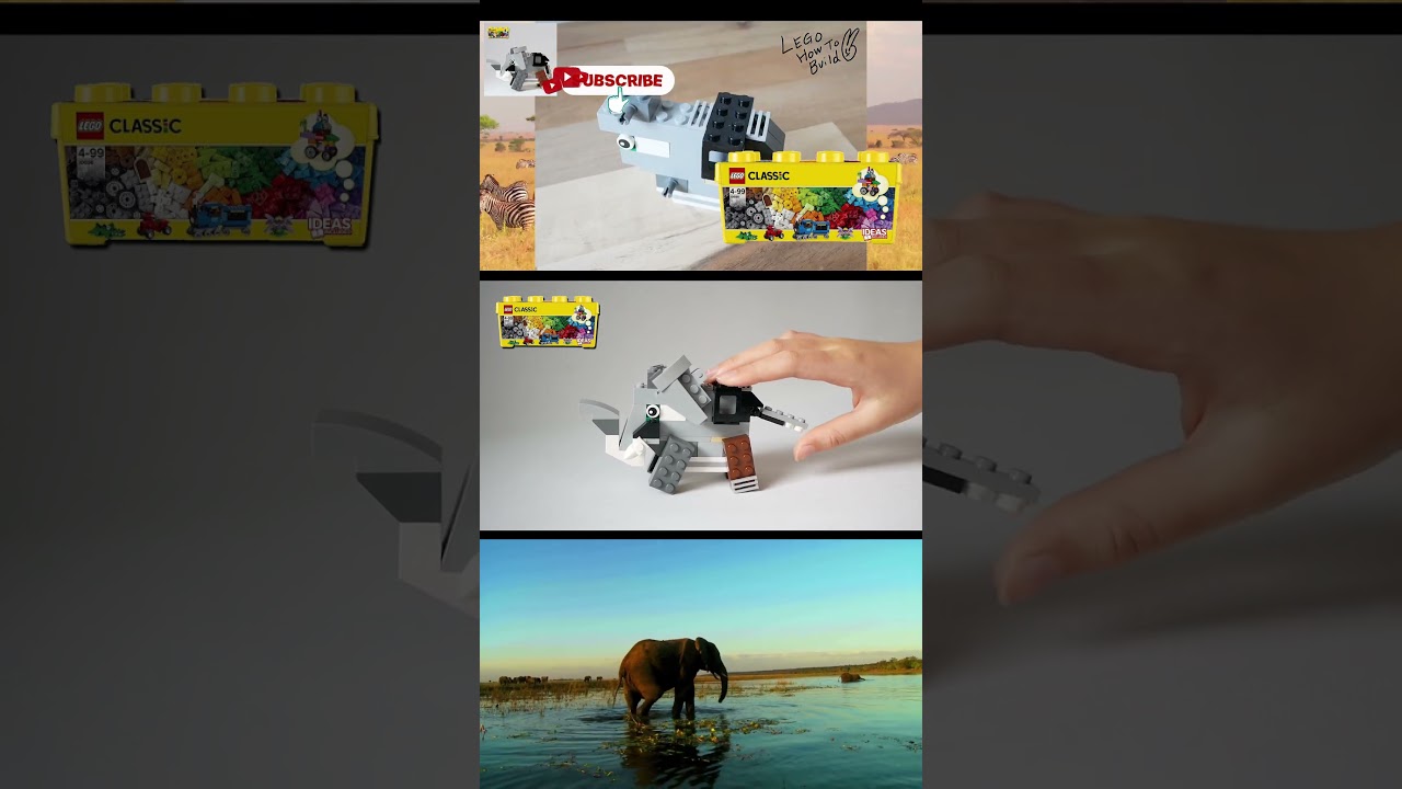 Learn how to build an elephant using Lego classic 10696 idea box! #lego #レゴ #legomoc