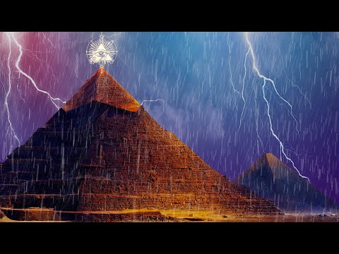 Epic Rain and Thunder on the Great Pyramid of Giza - Rain on Arid Desert