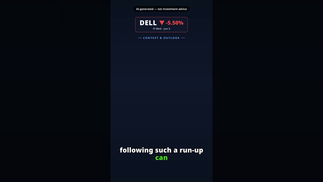 Why Is Dell Technologies Stock Tumbling Today? DELL -5.50% (Jun 3) — Post Rally Pullback