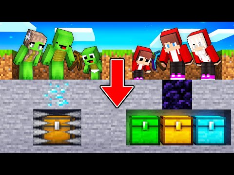JJ and Mikey : SECRET MINE CHEST Family Battle in Minecraft - Maizen