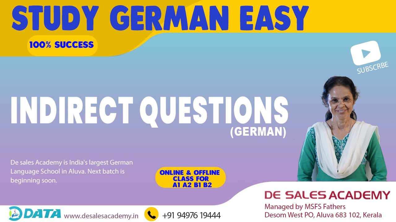 108 INDIRECT QUESTIONS: A2 Level German Language Course: De Sales Academy