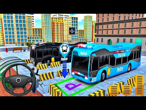 Police Bus Parking: Coach Bus Driving Simulator #2 - New Police Bus Unlocked Android Gameplay FHD