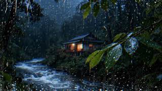 Rain Sounds For Sleeping | Heavy Rain Dark Screen for Sleeping, Studying, and Relaxing